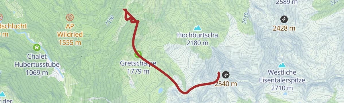 Route map: Silbertal - Lobspitze